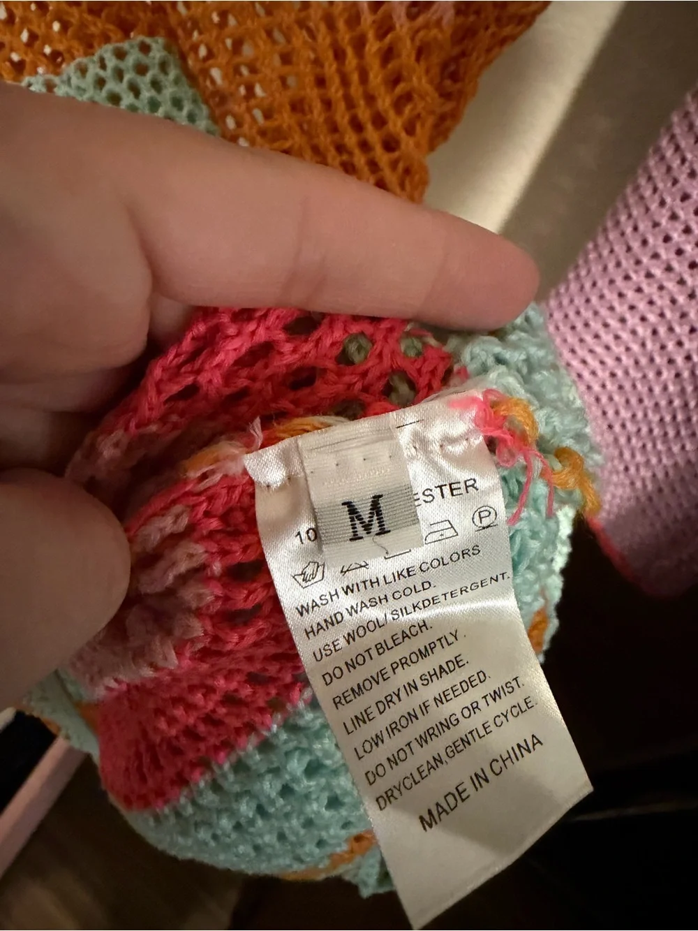 Crochet Multicolor Striped Open Knit Dress